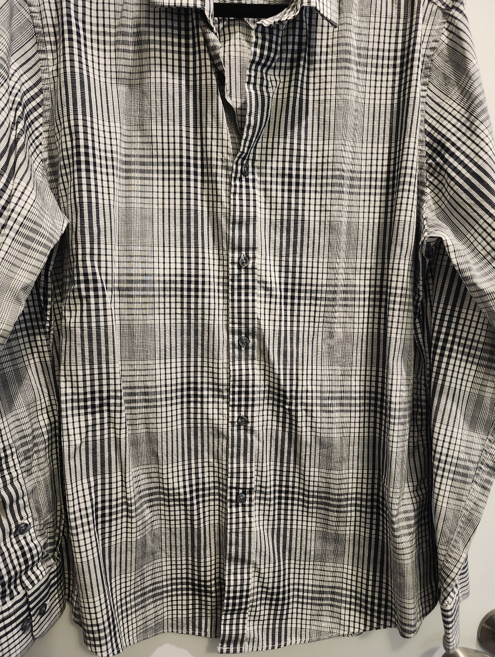 Bar III Black & White Plaid Button-Down Shirt - Picture 8 of 8